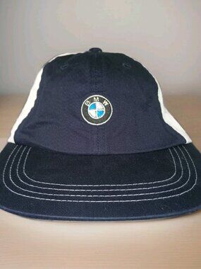 Vintage BMW Olympics Sponsored Hat Adjustable Blue & White USA